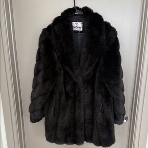 Elegant Black/Brown Fur Jacket